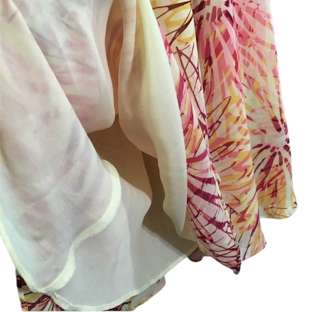 ADRIANNA PAPELL BOHO CHIC MULTI COLOR TIE DYE PLEATED CHIFFON MIDI DRESS 8 - Picture 8 of 10